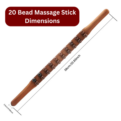 Wooden Body Roller | Natural Beech Massage Stick (8 & 20 Bead Versions)