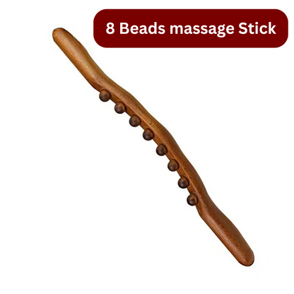 Wooden Body Roller | Natural Beech Massage Stick (8 & 20 Bead Versions)