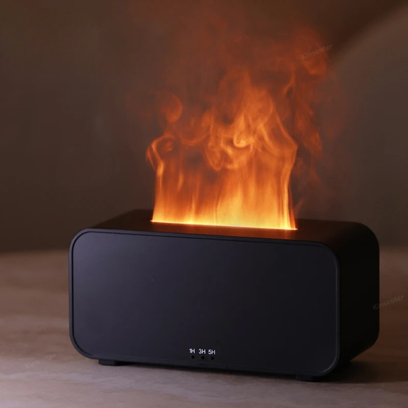 Flame Aroma Diffuser with realistic fire light — create calm, warm ambiance for relaxation and connection