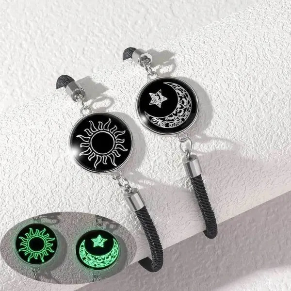 Luminous Sun & Moon Couple Bracelets (Glow in the Dark)